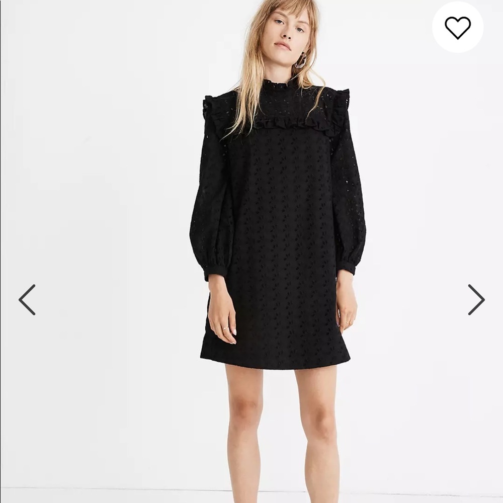 Madewell Mockneck Eyelet Ruffle dress